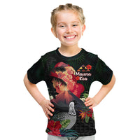 Hawaii Mauna Kea Kid T Shirt White Mountain With Nene Tropical Vibes LT14 Black - Polynesian Pride