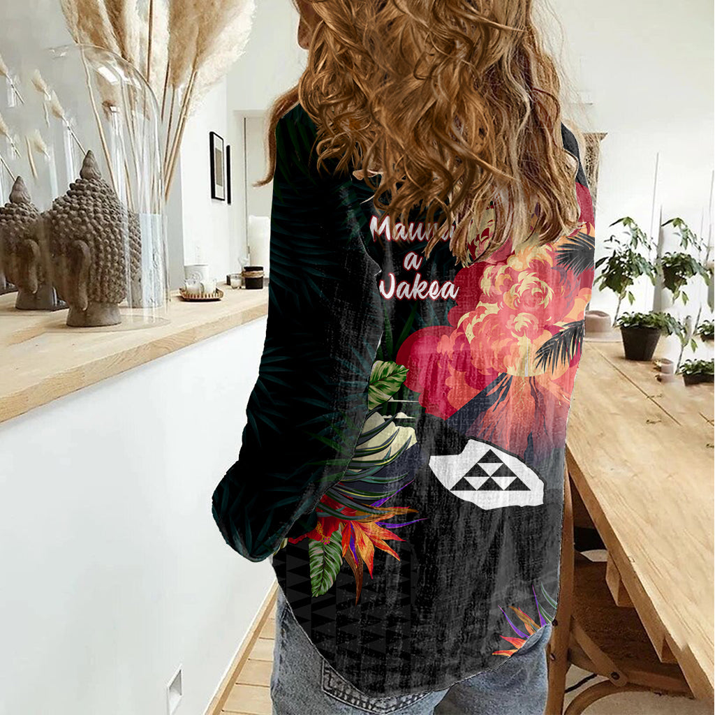 Hawaii Mauna Kea Women Casual Shirt White Mountain With Nene Tropical Vibes LT14 - Polynesian Pride