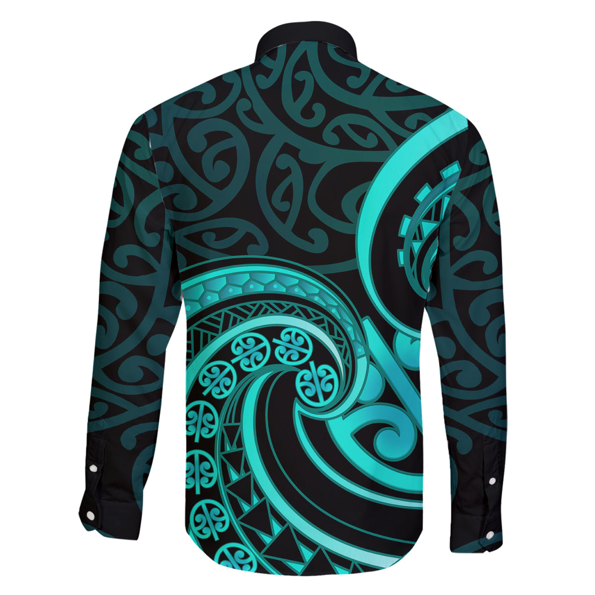 Turquoise New Zealand Mangopare Family Matching Summer Maxi Dress and Hawaiian Shirt Aotearoa Maori Koru Style LT14 - Polynesian Pride