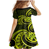 Lime Green New Zealand Mangopare Family Matching Mermaid Dress and Hawaiian Shirt Aotearoa Maori Koru Style LT14 - Polynesian Pride