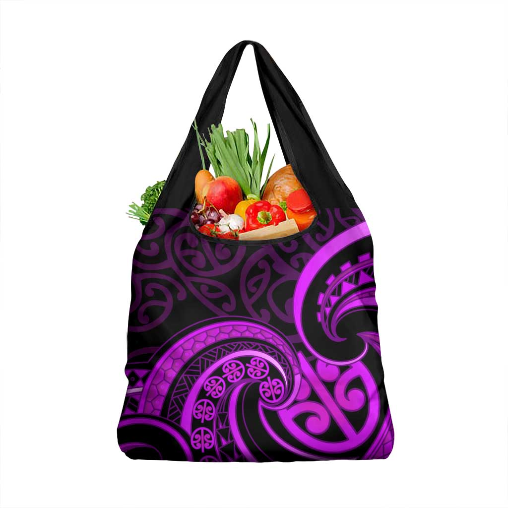 Purple Aotearoa Mangopare Grocery Bag NZ Maori Koru Style LT14 1-pack One Size Purple - Polynesian Pride