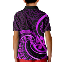 Purple Aotearoa Mangopare Kid Polo Shirt NZ Maori Koru Style LT14 - Polynesian Pride