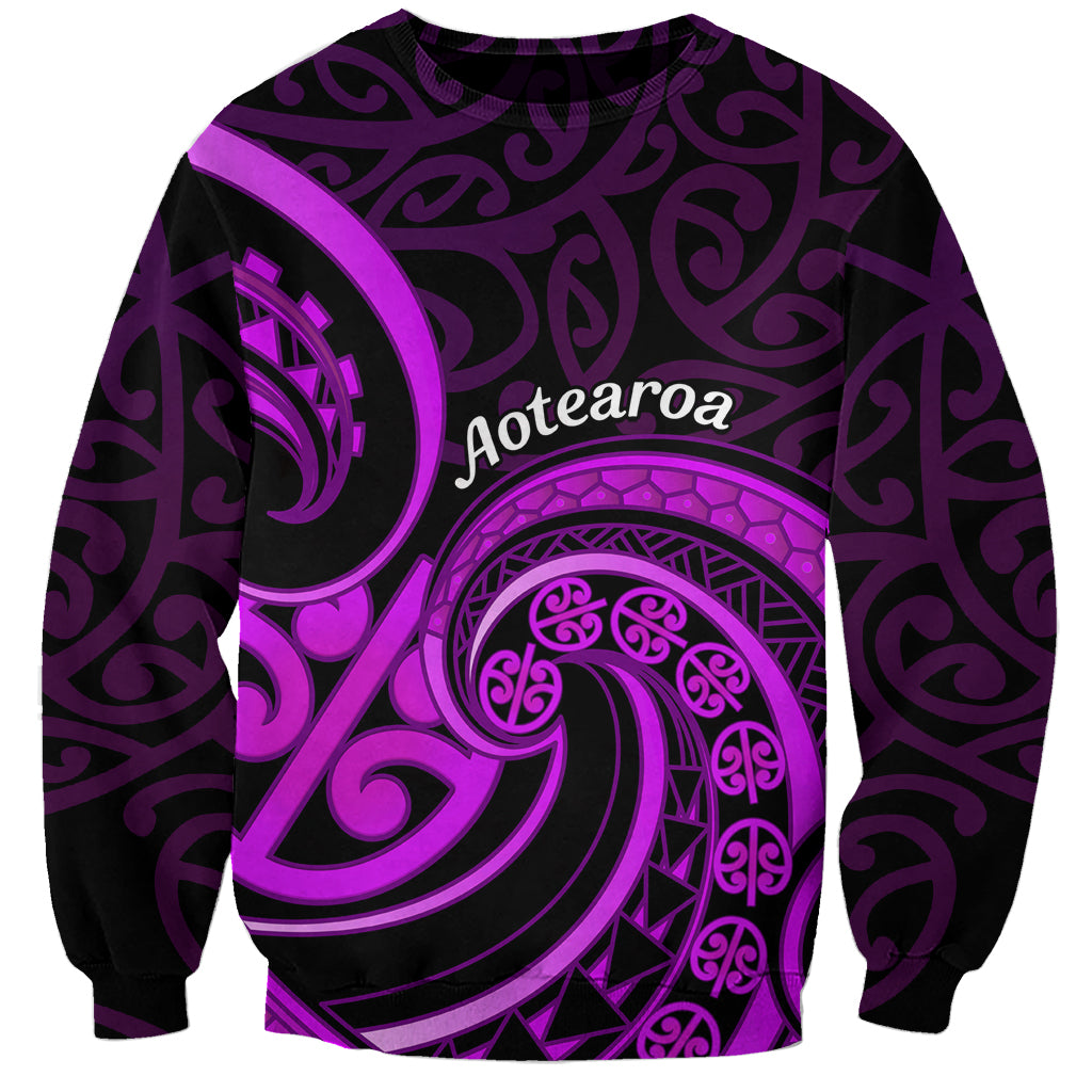 Purple Aotearoa Mangopare Sweatshirt NZ Maori Koru Style LT14 Unisex Purple - Polynesian Pride