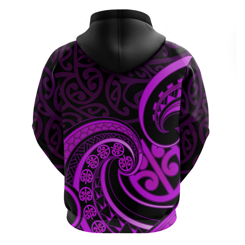 Purple Aotearoa Mangopare Zip Hoodie NZ Maori Koru Style LT14 - Polynesian Pride