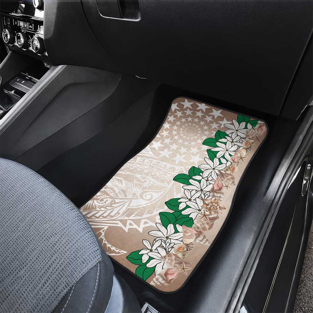 Cook Islands Tiare Maori With Conch Shell Car Mats 2025 Pasifika Polynesian Tattoo