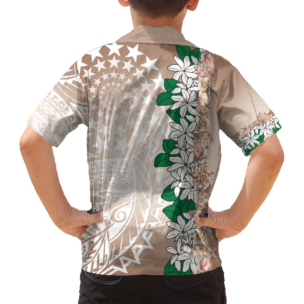 Cook Islands Tiare Maori With Conch Shell Family Matching Long Sleeve Bodycon Dress and Hawaiian Shirt 2025 Pasifika Polynesian Tattoo LT14 - Polynesian Pride