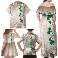 Cook Islands Tiare Maori With Conch Shell Family Matching Off Shoulder Maxi Dress and Hawaiian Shirt 2025 Pasifika Polynesian Tattoo LT14 - Polynesian Pride