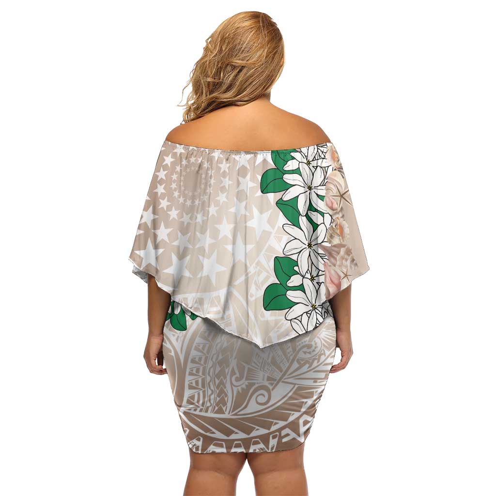 Cook Islands Tiare Maori With Conch Shell Family Matching Off Shoulder Short Dress and Hawaiian Shirt 2025 Pasifika Polynesian Tattoo LT14 - Polynesian Pride