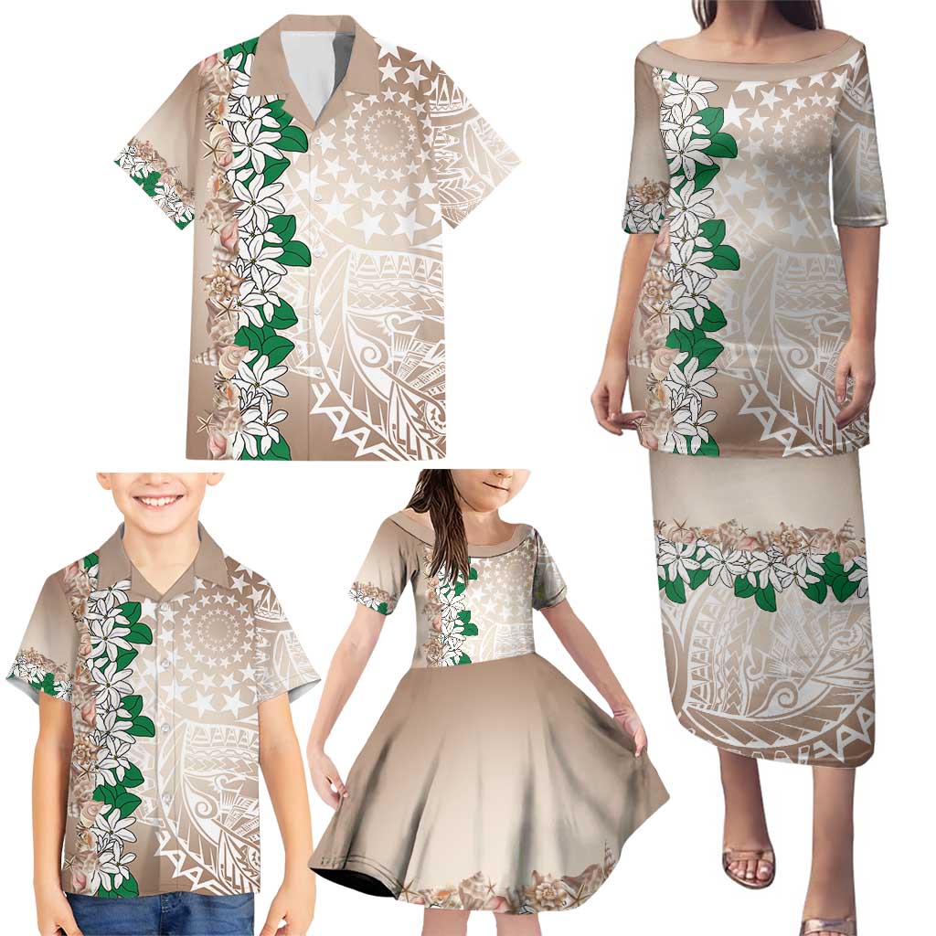 Cook Islands Tiare Maori With Conch Shell Family Matching Puletasi and Hawaiian Shirt 2025 Pasifika Polynesian Tattoo LT14 - Polynesian Pride