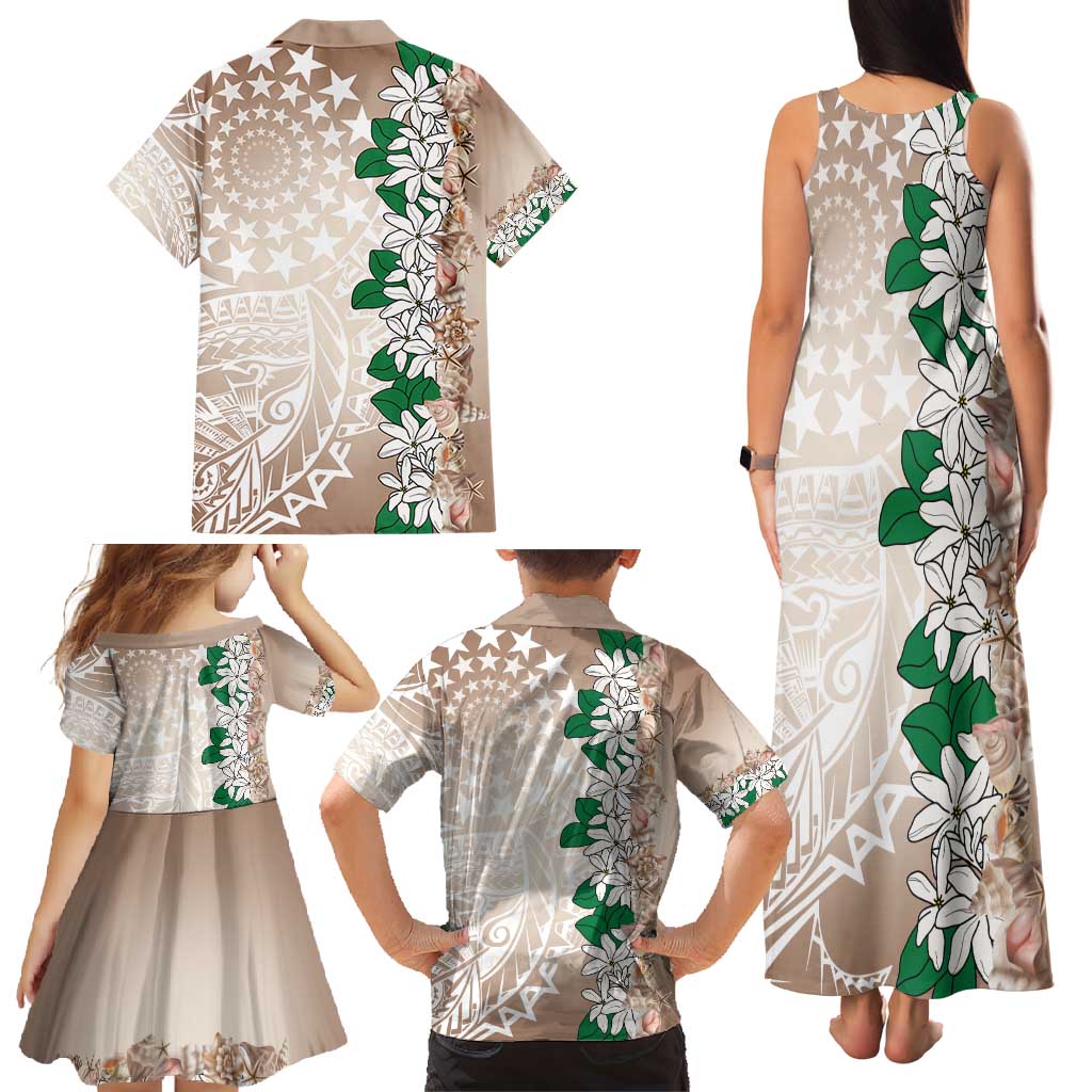 Cook Islands Tiare Maori With Conch Shell Family Matching Tank Maxi Dress and Hawaiian Shirt 2025 Pasifika Polynesian Tattoo LT14 - Polynesian Pride