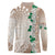 Cook Islands Tiare Maori With Conch Shell Long Sleeve Polo Shirt 2025 Pasifika Polynesian Tattoo