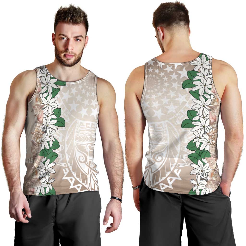 Cook Islands Tiare Maori With Conch Shell Men Tank Top 2025 Pasifika Polynesian Tattoo