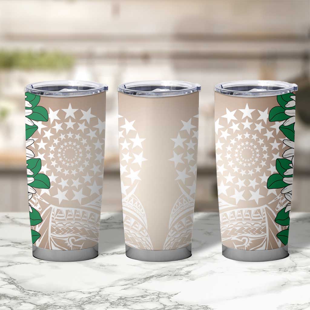 Cook Islands Tiare Maori With Conch Shell Tumbler Cup 2025 Pasifika Polynesian Tattoo