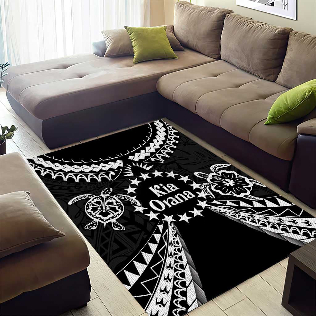 Kia Orana Cook Islands Area Rug 2025 Pasifika Polynesian Turtle Black Color