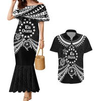 Kia Orana Cook Islands Couples Matching Mermaid Dress and Hawaiian Shirt 2025 Pasifika Polynesian Turtle Black Color LT14 Black - Polynesian Pride