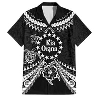 Kia Orana Cook Islands Family Matching Off The Shoulder Long Sleeve Dress and Hawaiian Shirt 2025 Pasifika Polynesian Turtle Black Color LT14 Dad's Shirt - Short Sleeve Black - Polynesian Pride