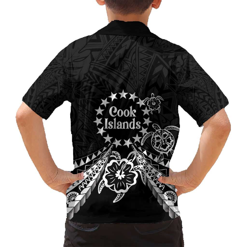 Kia Orana Cook Islands Family Matching Off Shoulder Maxi Dress and Hawaiian Shirt 2025 Pasifika Polynesian Turtle Black Color LT14 - Polynesian Pride