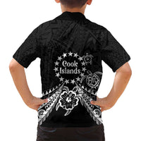 Kia Orana Cook Islands Family Matching Off Shoulder Short Dress and Hawaiian Shirt 2025 Pasifika Polynesian Turtle Black Color LT14 - Polynesian Pride