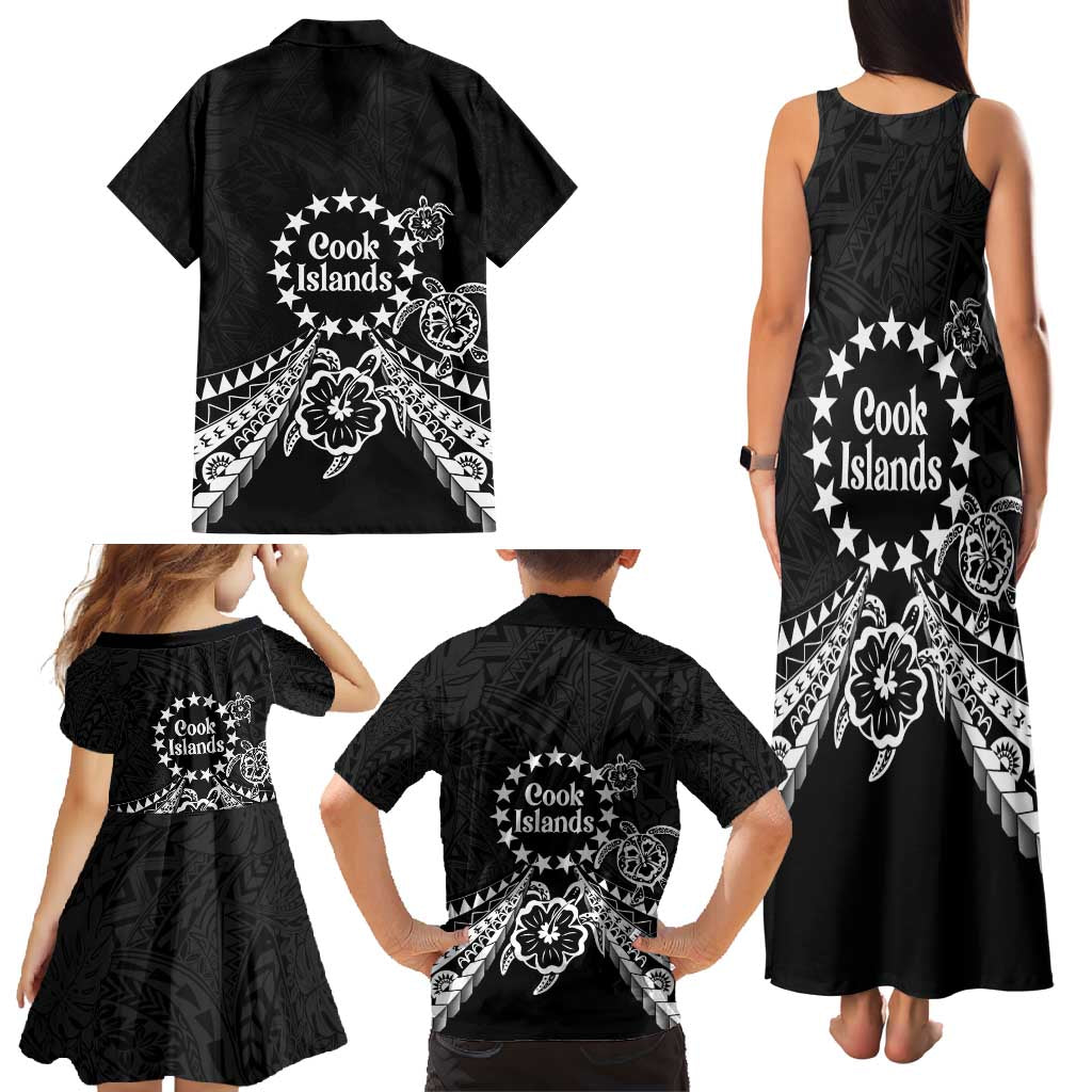 Kia Orana Cook Islands Family Matching Tank Maxi Dress and Hawaiian Shirt 2025 Pasifika Polynesian Turtle Black Color LT14 - Polynesian Pride