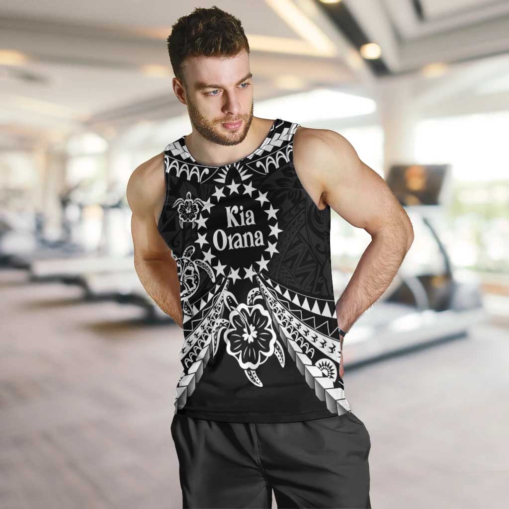 Kia Orana Cook Islands Men Tank Top 2025 Pasifika Polynesian Turtle Black Color