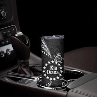 Kia Orana Cook Islands Skinny Tumbler 2025 Pasifika Polynesian Turtle Black Color