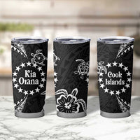 Kia Orana Cook Islands Tumbler Cup 2025 Pasifika Polynesian Turtle Black Color