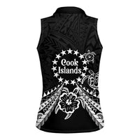 Kia Orana Cook Islands Women Sleeveless Polo Shirt 2025 Pasifika Polynesian Turtle Black Color