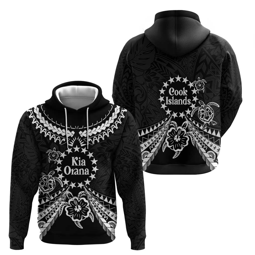 Kia Orana Cook Islands Zip Hoodie 2025 Pasifika Polynesian Turtle Black Color