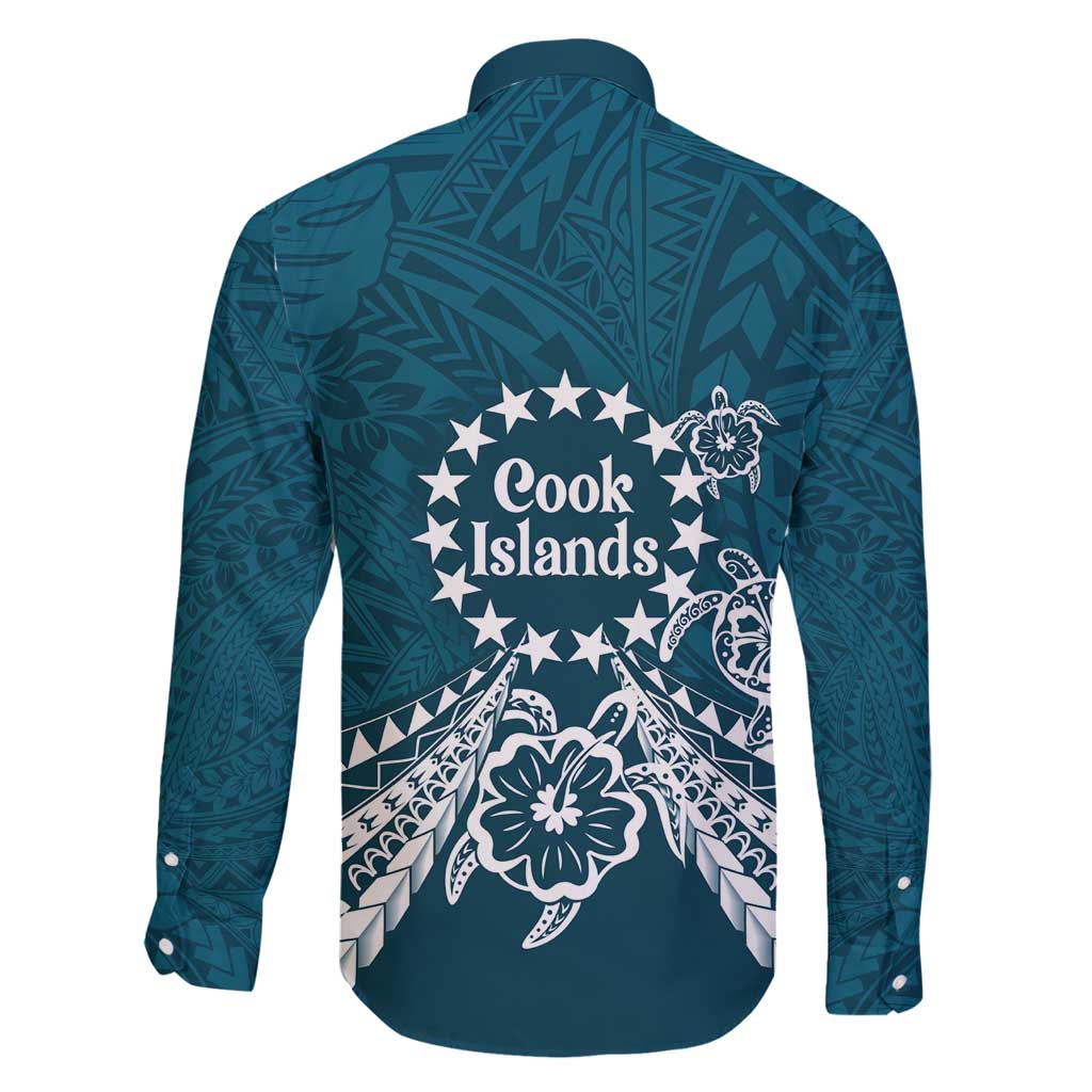 Kia Orana Cook Islands Family Matching Off Shoulder Short Dress and Hawaiian Shirt Polynesian Turtle Crowberry Blue Color LT14 - Polynesian Pride