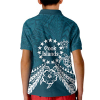 Kia Orana Cook Islands Kid Polo Shirt Polynesian Turtle Crowberry Blue Color