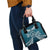 Kia Orana Cook Islands Shoulder Handbag Polynesian Turtle Crowberry Blue Color