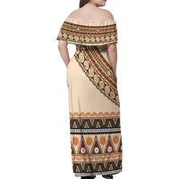 Bula Fiji Family Matching Off Shoulder Maxi Dress and Hawaiian Shirt 2025 Pasifika Traditional Fijian Masi LT14 - Polynesian Pride