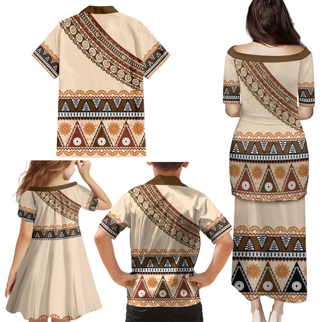Bula Fiji Family Matching Puletasi and Hawaiian Shirt 2025 Pasifika Traditional Fijian Masi LT14 - Polynesian Pride