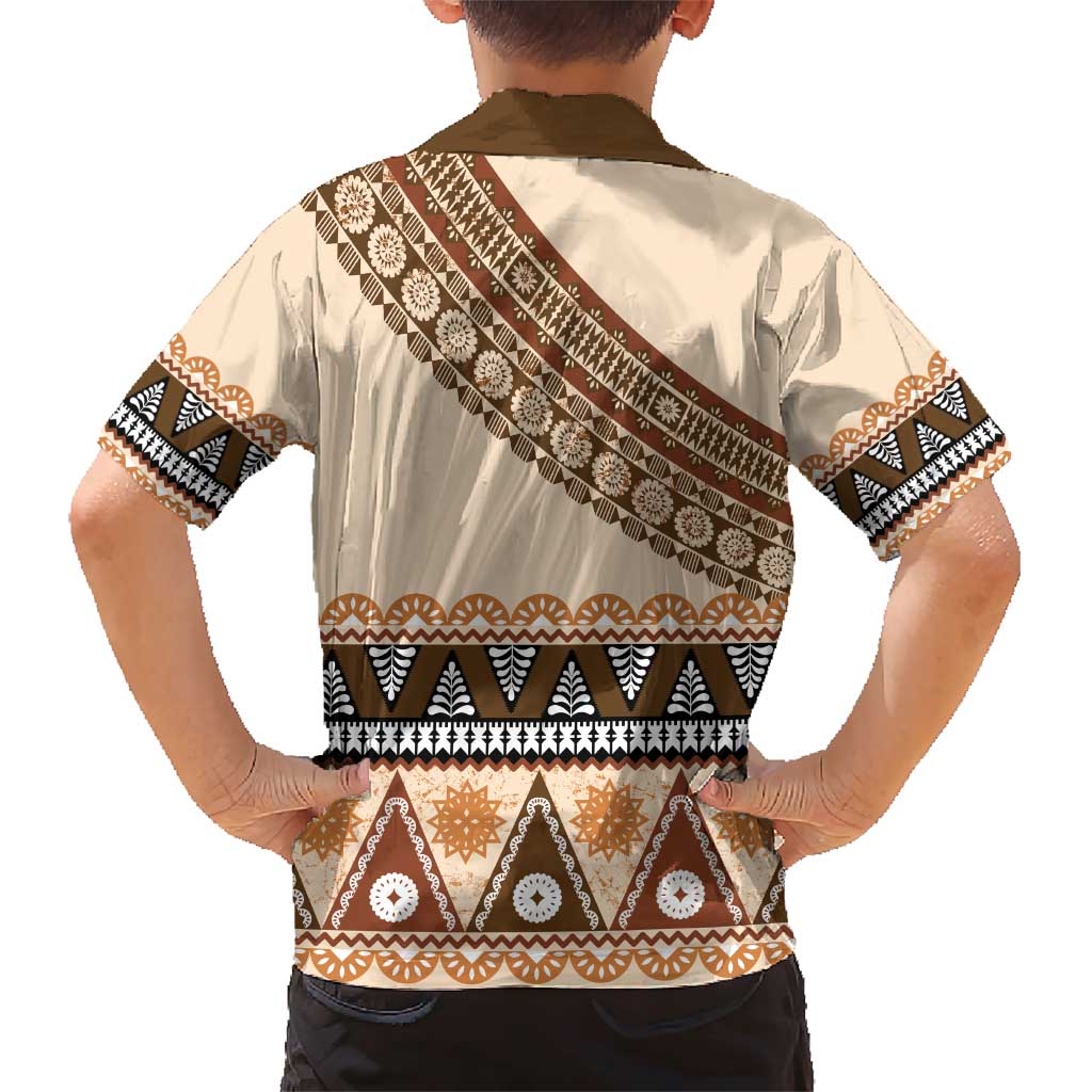 Bula Fiji Family Matching Short Sleeve Bodycon Dress and Hawaiian Shirt 2025 Pasifika Traditional Fijian Masi LT14 - Polynesian Pride