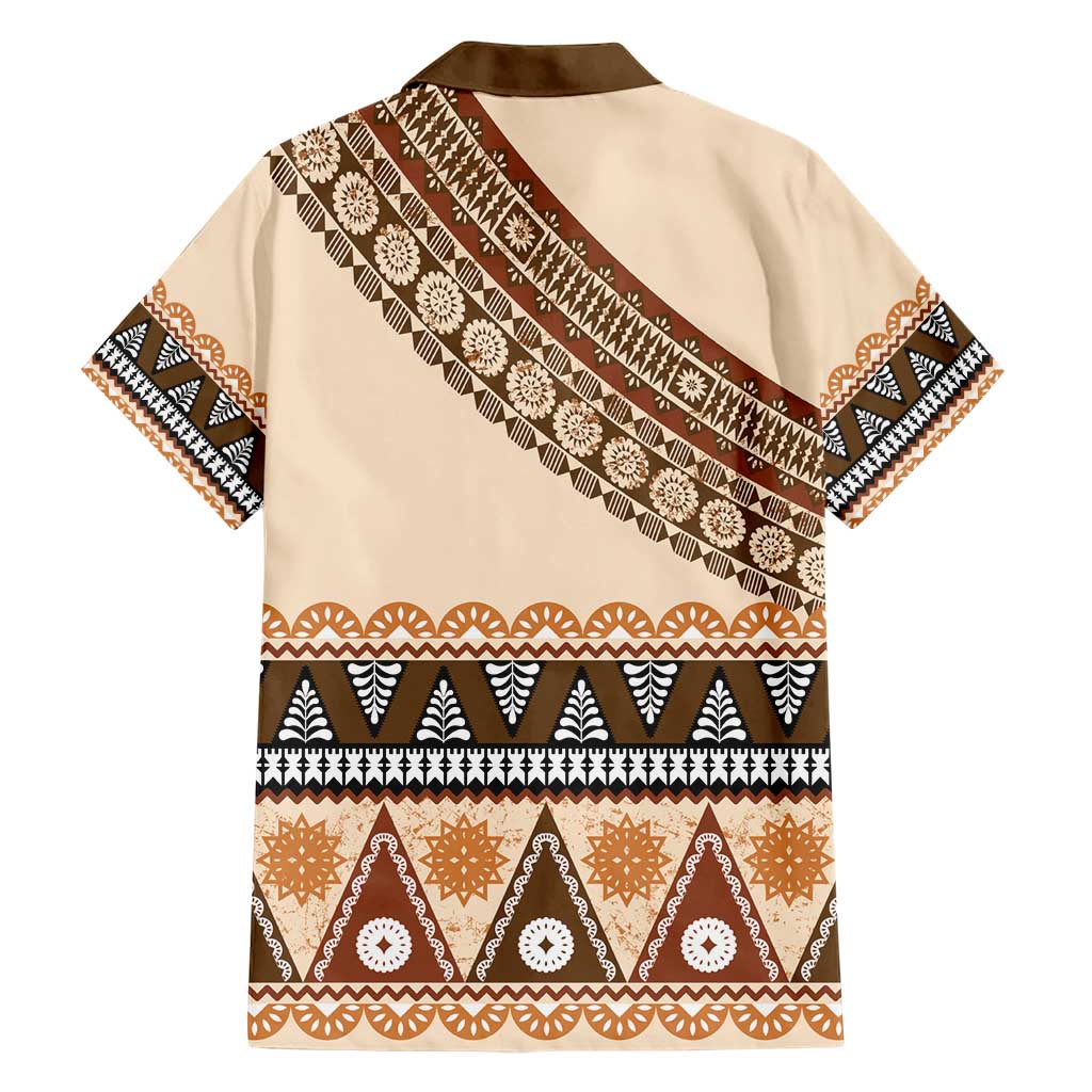 Bula Fiji Family Matching Short Sleeve Bodycon Dress and Hawaiian Shirt 2025 Pasifika Traditional Fijian Masi LT14 - Polynesian Pride