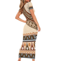 Bula Fiji Family Matching Short Sleeve Bodycon Dress and Hawaiian Shirt 2025 Pasifika Traditional Fijian Masi LT14 - Polynesian Pride