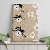 Bula Fiji Iri Buli Canvas Wall Art Woven Fan With Fijian Tapa