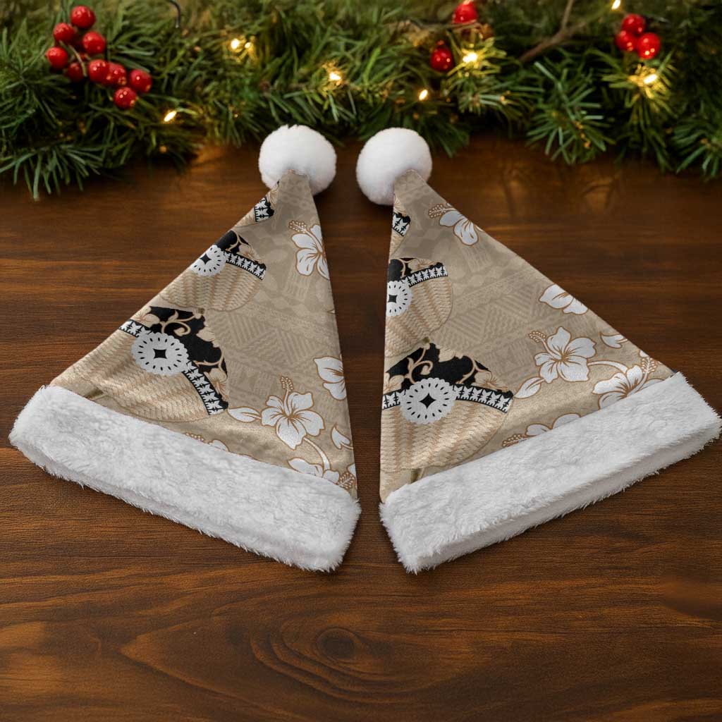 Bula Fiji Iri Buli Christmas Santa Hat Woven Fan With Fijian Tapa - Polynesian Pride