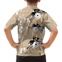 Bula Fiji Iri Buli Family Matching Off The Shoulder Long Sleeve Dress and Hawaiian Shirt Woven Fan With Fijian Tapa LT14 - Polynesian Pride