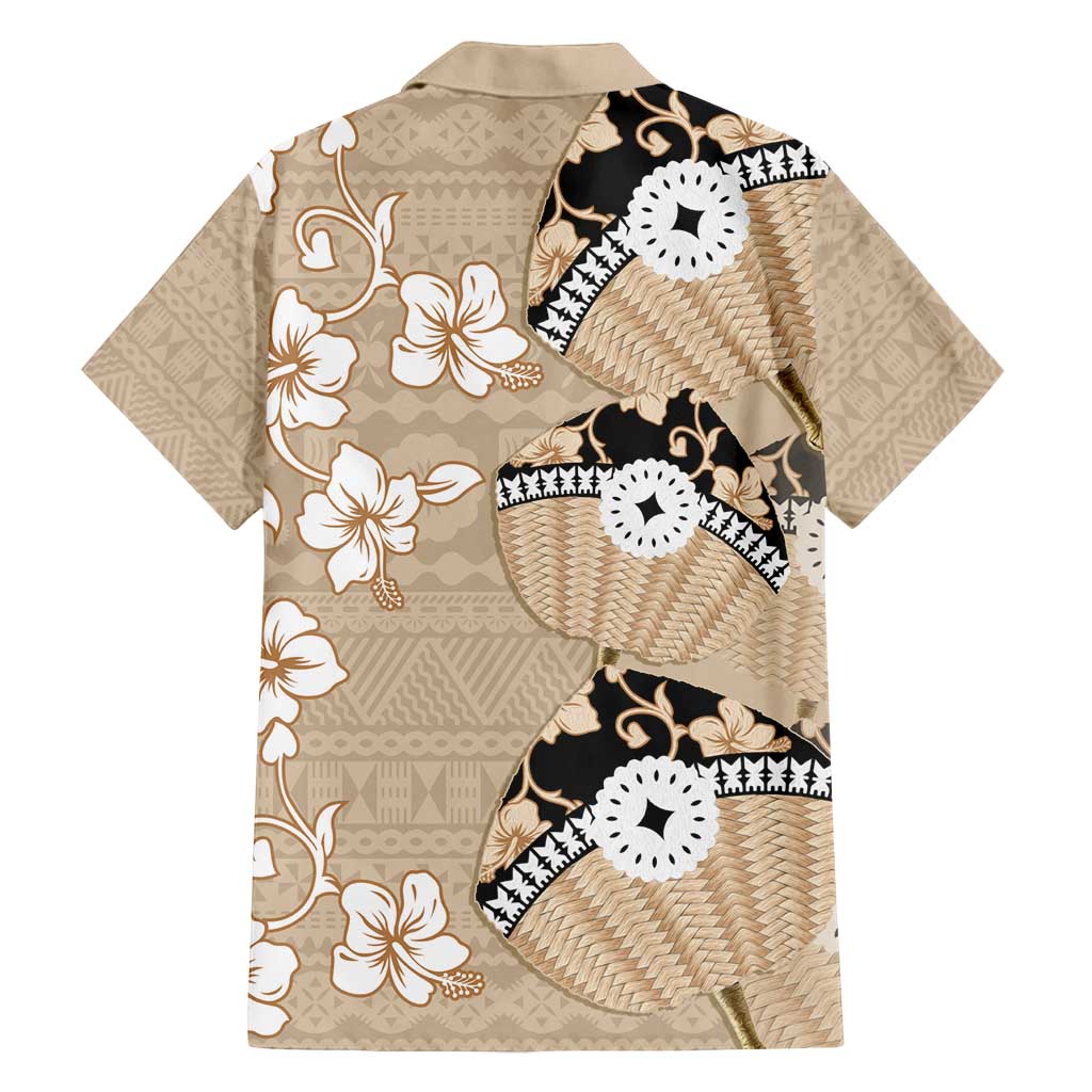 Bula Fiji Iri Buli Family Matching Tank Maxi Dress and Hawaiian Shirt Woven Fan With Fijian Tapa LT14 - Polynesian Pride