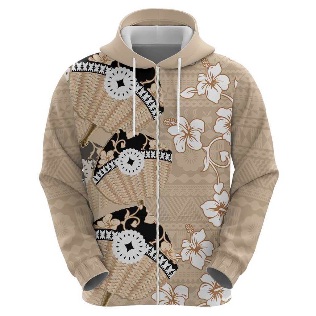Bula Fiji Iri Buli Hoodie Woven Fan With Fijian Tapa