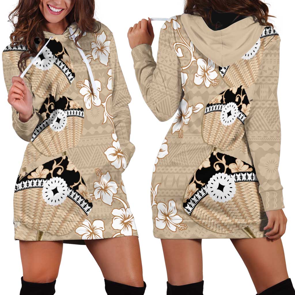 Bula Fiji Iri Buli Hoodie Dress Woven Fan With Fijian Tapa LT14 - Polynesian Pride