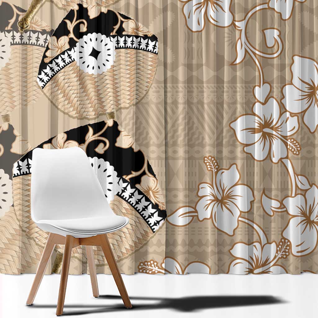 Bula Fiji Iri Buli Window Curtain Woven Fan With Fijian Tapa