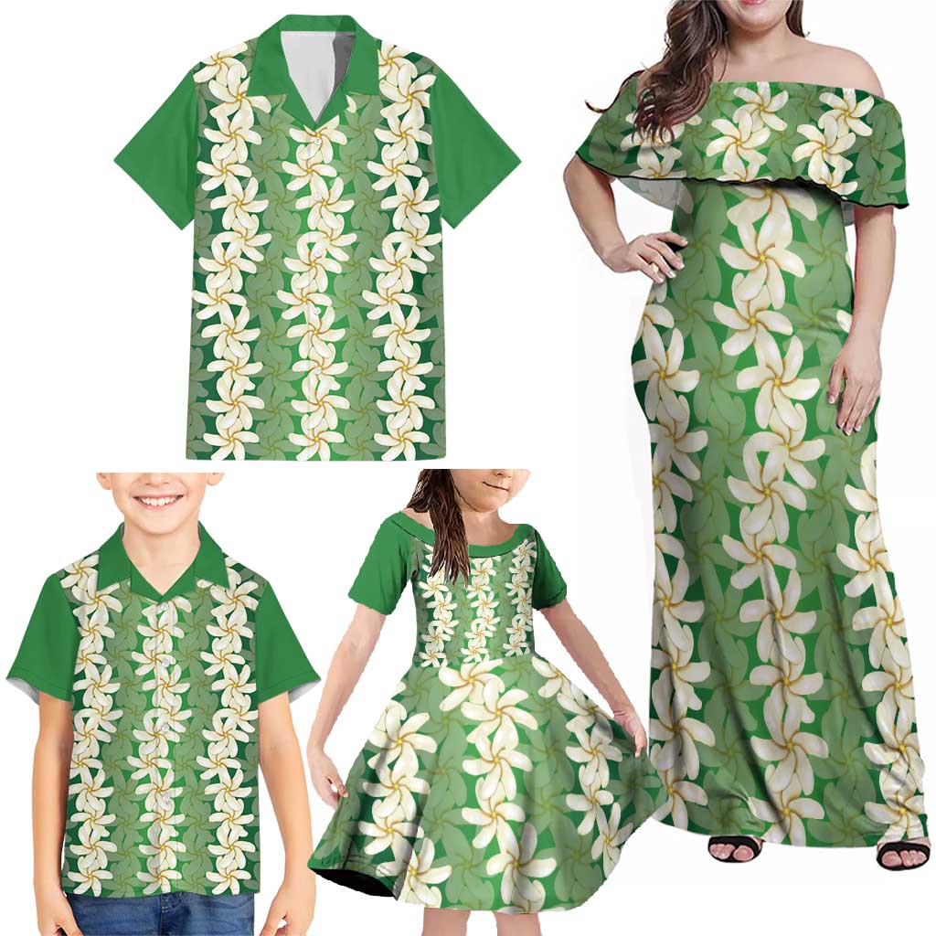 Ia Orana Tahiti Tiare Maori Seamless Style Family Matching Off Shoulder Maxi Dress and Hawaiian Shirt LT14 - Polynesian Pride