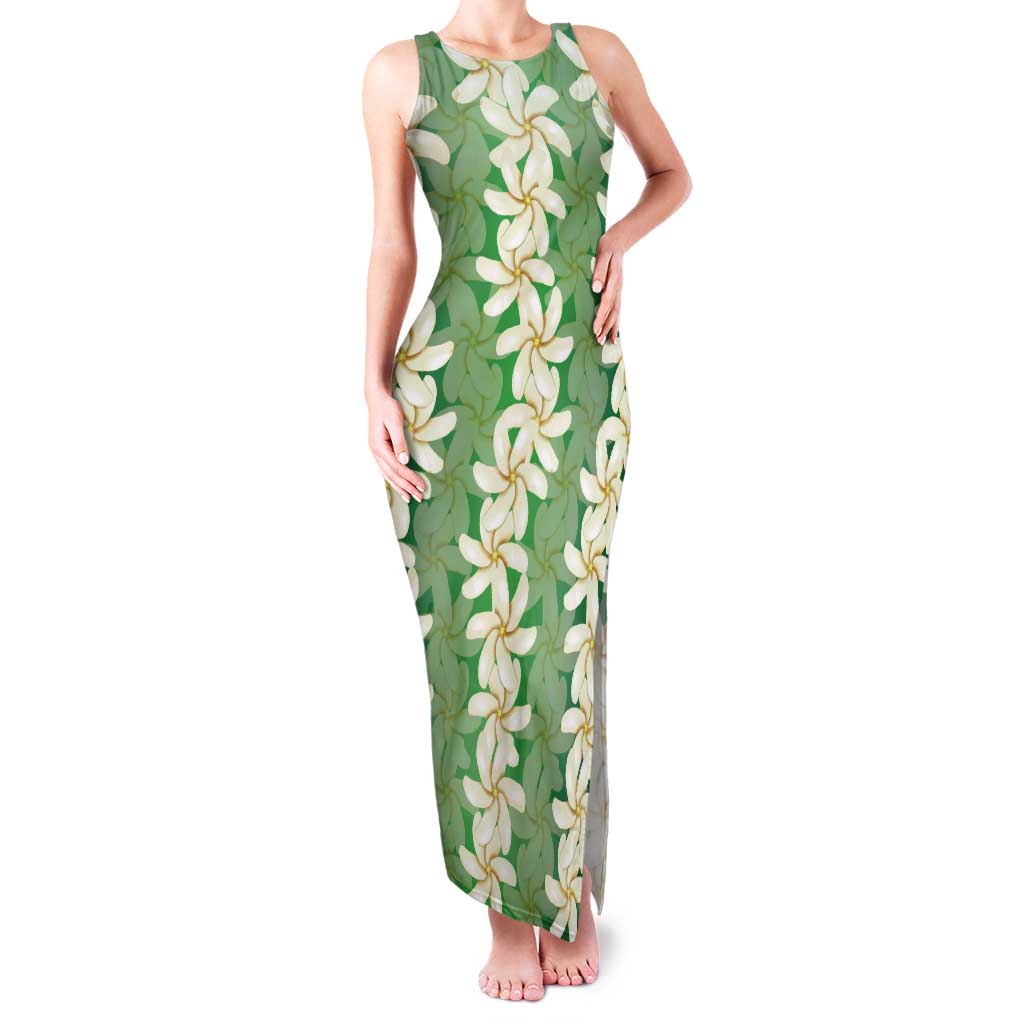 Ia Orana Tahiti Tiare Maori Seamless Style Family Matching Tank Maxi Dress and Hawaiian Shirt LT14 Mom's Dress Green - Polynesian Pride