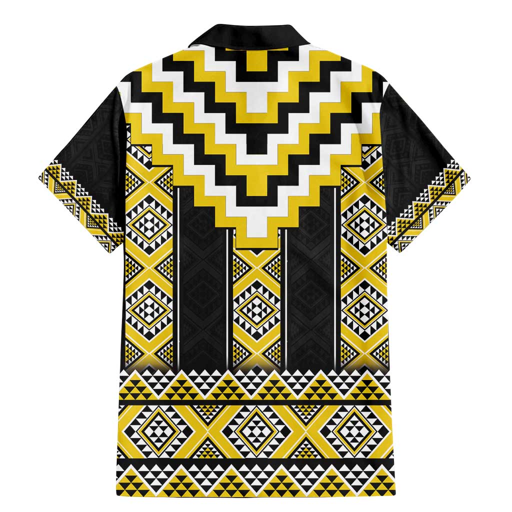 Yellow Taniko Aotearoa Family Matching Mermaid Dress and Hawaiian Shirt Niho Taniwha Mix Poutama LT14 - Polynesian Pride