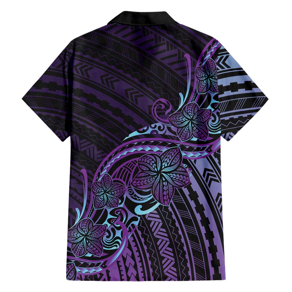 Teal Purple Polynesia Plumeria Tattoo Family Matching Mermaid Dress and Hawaiian Shirt LT14 - Polynesian Pride