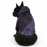 Teal Purple Polynesia Plumeria Tattoo Pet Hoodie LT14 - Polynesian Pride