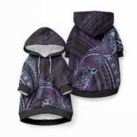 Teal Purple Polynesia Plumeria Tattoo Pet Hoodie LT14 Pullover Purple - Polynesian Pride