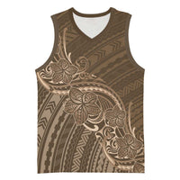 Brown Polynesia Plumeria Tattoo Basketball Jersey